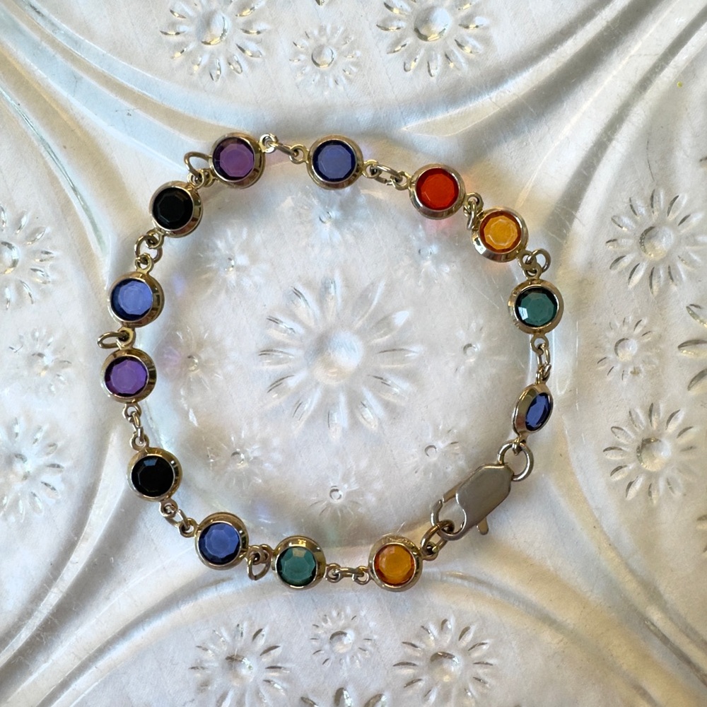 Vintage Austrian Crystal Link Bracelet